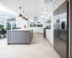 As seen in the image above, excellent use of materials can make a kitchen. Limestone Dark Grey Shaker Kitchen Contemporary Kitchen Berkshire By Maple Gray Houzz Ie