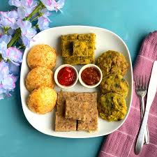 Oh, pakoras were always a feast on the dinning table. Easy Steamed Meal Platter Vegan Snacks Cook With Renu