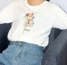 Cupid Angles T Shirt In Black White Aesthetic Shirts Comfortable Outfits Cute Outfits