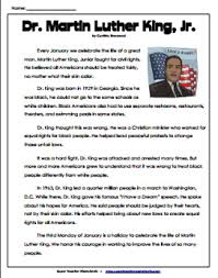 Worksheets that teach alphabet skills, counting, phonics, shapes, handwriting, and basic reading. Mlk5 Martin Lutherng Jr Quotes I Have Dream Reading Comprehension Worksheets 3rd Dr Works Malcolm X Jaimie Bleck