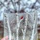 Fused Glass Birch Tree and Cardinal Dish