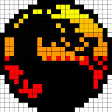 Mortal Kombat Logo 24x24 Will Fit On One Square Board Pixel Art Templates Minecraft Pixel Art Pixel Art