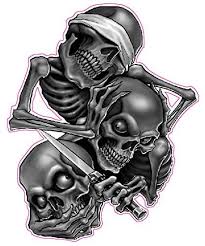 See No Evil Hear No Evil Speak No Evil Tattoo Designs See No Evil Hear No Evil Speak No Evil Decal Nostalgia Decals Evil Skull Tattoo Evil Tattoos Skull Tattoo Design