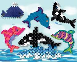 Perler Whales And Dolphins Perles Hama Perle Hama Modele Theme De La Mer