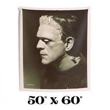Frankenstein Vintage Side Profile Portrait Wall Tapestry