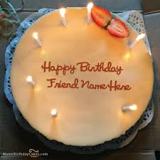 Birthday Pics For Friend With Name Write Name On New Candles Birthday Cake For Friend Happy Birthday Wishes Friends Birthday Cake Birthday Cake With Candles Cake Name