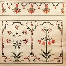 Water Colour Of Floral Decorative Motifs For The Taj Mahal Indian Galleries At The Vamuseum Cabanamood Mughal Art Paintings Pattern Art Turkish Art