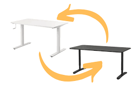 Hackers Help Pair Bekant Desk With Skarsta Frame Ikea Hackers Adjustable Work Desk Ikea Bekant Easy Room Decor