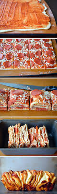 Pizza Pull Apart Bread Made This It Wasn T Nearly As Messy To Make As I Was Afraid It Would Be But It Was Really Rich I Think I W Recipes Food Yummy