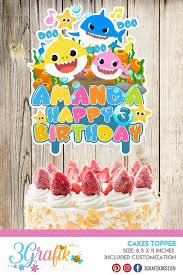 2nd Birthday Baby Shark Cake Topper Printable Free Baby Shark Cake Topper Baby Shark Birthday Cake Topper Shark Birthday Cakes Cake Toppers Shark Cake