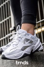 Nike M2k Tekno Ess W Nike Metallic Silver And Black Dad Shoes