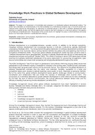 Adaptarii la noile prevederi legislative. Pdf Knowledge Work Practices In Global Software Development