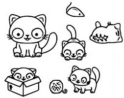Dibujos Para Colorear De Gatos Kawaii