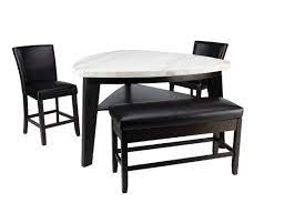 This height is suitable for a bench at a dining room table. Carrara Marble Counter Height Dining Table 2 Counter Chairs Storage Bench