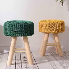 18in wooden stool with dipped legs $39.99 compare at $60 see similar styles. Lagom Hand Knitted Cable Style Pouf Ottoman Foam Cushioned Stool With 4 Wooden Legs For Living Room Yellow And Green Set Of 2 Amazon In Furniture