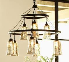 Antique mercury glass dimple 27.5 in. Brantley Antique Mercury Glass Chandelier Pottery Barn