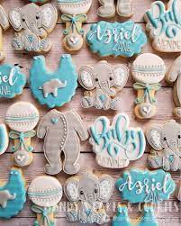 Pin By Dionisia Podimata On Baby Boy Cookies Elephant Baby Shower Boy Elephant Baby Shower Decorations Baby Shower