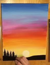 Learn how to paint a colorful sunset in easy to follow steps. Sunset Acrylic Painting Easy Novocom Top