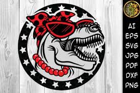 Download Mamasaurus With Bandana Sunglasses Graphic By V Design Creator Creative Fabrica SVG Cut Files