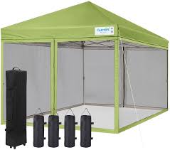 Bbq accessories, garden tools, greenhouses, sheds, grills Amazon Com Quictent 10x10 Ez Pop Up Canopy Tent Screened With Netting Screen House Mesh Side Wall Waterproof Roller Bag 4 Sand Bags Included Green Garden Outdoor