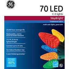 Ge Staybright Led C5 Multi Color Christmas Lights 70 Count Walmart Com Walmart Com