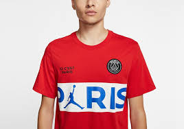 Previous prices$ 136.74 50% off. Nike Air Jordan Psg Paris Saint Germain Wordmark Tee University Red Price 32 50 Basketzone Net