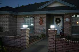 Solar outdoor stone pillar lights. Premium 36 Led Solar Light For Square Posts Or Pillars