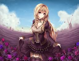 Maybe you would like to learn more about one of these? Anime Girl Blonde Braid Dress Flower Long Hair Pink Eyes Smile Thigh Highs Hd Wallpaper Peakpx