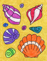 How do i draw a seahorse? How To Draw A Sea Shell Art Projects For Kids