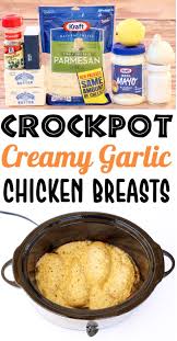 Garlic Chicken Recipes This Easy Creamy Crockpot Garlic Parmesan Chicken Recipe Will In 2020 Chicken Parmesan Recipes Garlic Chicken Recipes Garlic Parmesan Chicken