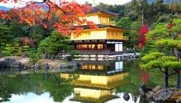 The beautiful scenery of Jinge Temple in Kyoto, like a ...