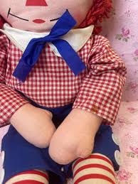 Vintage Large Raggedy Andy Plush Doll Primitive Long Legs 1970s Ann Boy  Doll