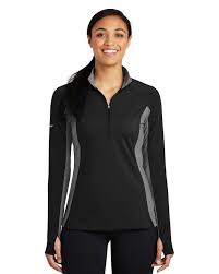 Sport Tek Lst854 Ladies Sport Wick Stretch Contrast 1 2 Zip Pullover