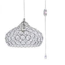 Kiven Plug In Swag Pendant Light Silver Crystal Chandelie Https Www Amazon Com Dp B07f9nh2y4 Ref Swag Pendant Light Pendant Light Silver Pendant Lighting