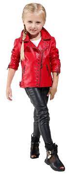 Pin On Girl S Biker Jacket Faux Leather Rivets Leather Motor Jacket