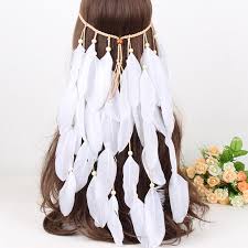 #glam #wrapdress #dresses #polkadotdress #occasion #style #fashion #lotd #ootd #fashionstyle #boutique #onlineshopping. Women S Fashion Wearing The White Feather Headdress Bohemian Bride Wedding Feather Hair Band Buy At A Low Prices On Joom E Commerce Platform