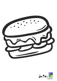 Hamburger coloring page from snacks category. Hamburger Coloring Pages Printable Workberdubeat Coloring