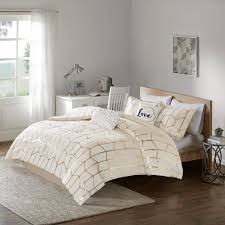 The cross bedroom set features solid oak wood crafted to be stable, sturdy, and strong. Ivory Gold Intelligent Design Raina Comforter Set Full Queen Home Kids Bedding Urbytus Com