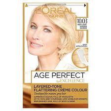 It helps fortify and enhance hair elasticity. Excellence Age Perfect 10 03 V Light Golden Blonde Hair Dye Superdrug