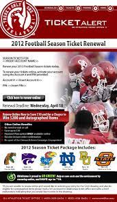 University Of Oklahoma Personalized Email Includes Online Incentives Ticket Promo College Athletics Season Ticket