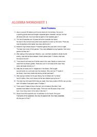 Maybe you would like to learn more about one of these? Algebra Word Problems Worksheet