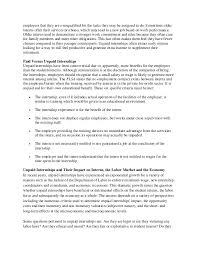 The Impact Of Unpaid Internships On The Labor Market