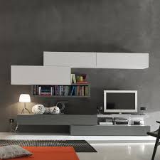 Modern Italian Tv Unit Line By Santa Lucia In White And Grey Colours At My Italian Liv Modern Tv Stand Living Rooms Contemporary Tv Units Modern Tv Wall Units
