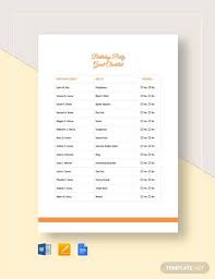 Terms and conditions and signature. Free 7 Sample Birthday Party Checklist Templates In Pdf