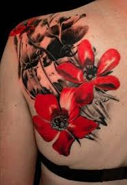 Pin By Michele Vanhook On Tattoos Id Red Flower Tattoos Poppies Tattoo Trash Polka