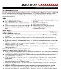 Program Officer Resume Example Unicef Portland Maine