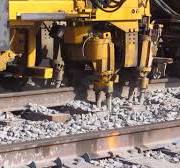 Ballast Tamper in Action at the Weston Tunnel
