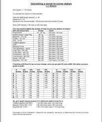 Calculating A Corner To Corner Afghan Chart C2c C2c
