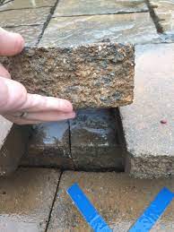 Remove excess mortar off the old brick by keeping the chisel at a high angle. Masonry Repair Paver Steps Loose Home Improvement Stack Exchange