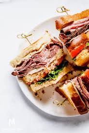For the sandwiches, toast the bread, if desired, and then spread with a little butter or mayonnaise. Roast Beef Sandwich Ideas
